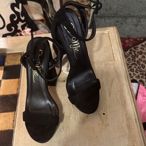 So Me Black Strappy Heels